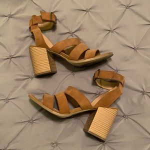 Brown Suede Strappy Heels